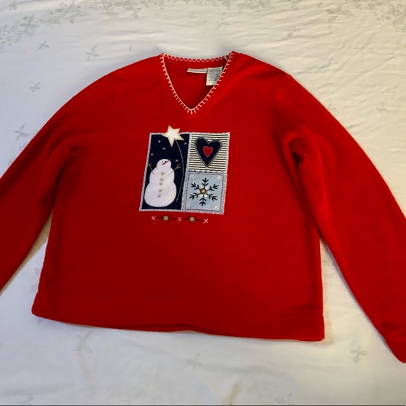 Christmas Fleece by White Stag Snowman Sweater - Picture 2 of 10